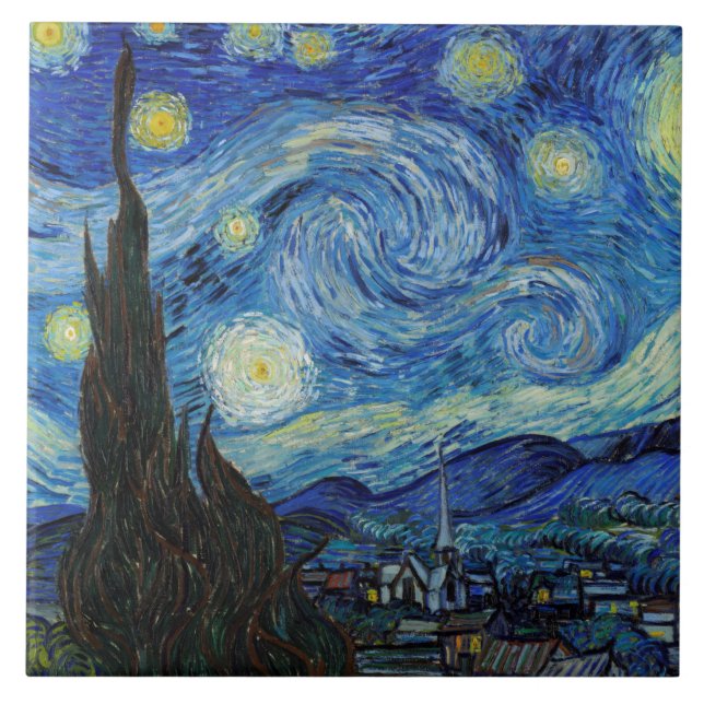 Starjkväll, Vincent van Gogh Kakelplatta (Framsidan)