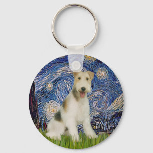 Starjkväll - Wire Fox Terrier (M) Nyckelring
