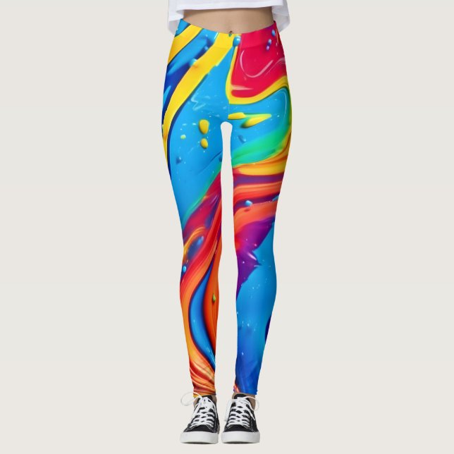 Stark Abstrakt Art Leggings (Framsida)