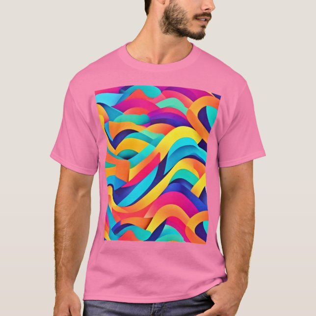 Stark Abstrakt för Vågigt T Shirt (Framsida)