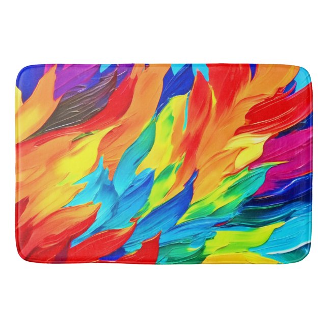 Stark Abstrakt-uttrycksmålning Badrumsmatta (Framsidan)