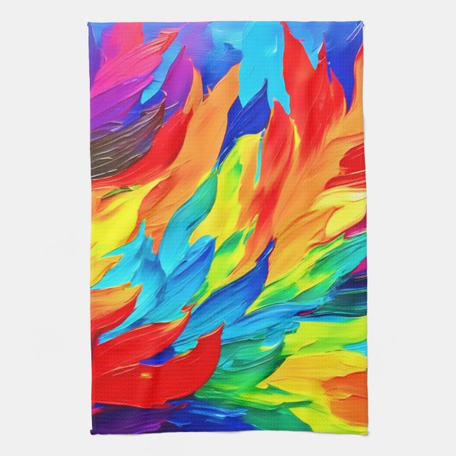 Stark Abstrakt-uttrycksmålning Kökshandduk (Vertikal)