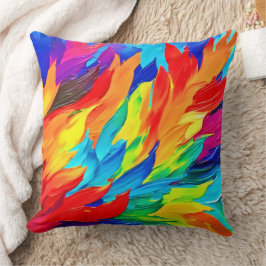 Stark Abstrakt-uttrycksmålning Kudde