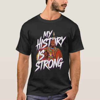 Stark afroamerikansk krigare under svarta historie t shirt