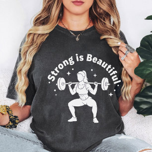 Stark är vacker Styrkelyft Grafik Knäböj T Shirt