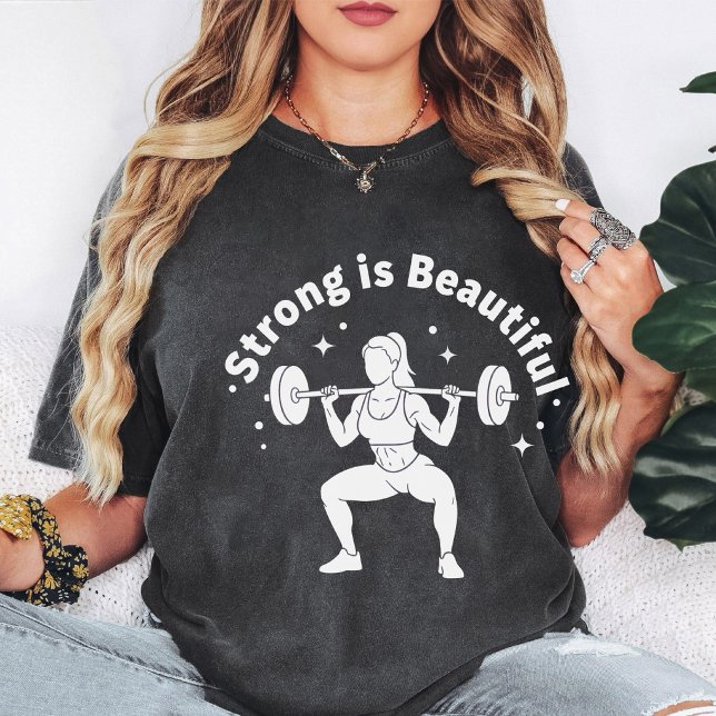 Stark är vacker Styrkelyft Grafik Knäböj T Shirt (Skapare uppladdad)