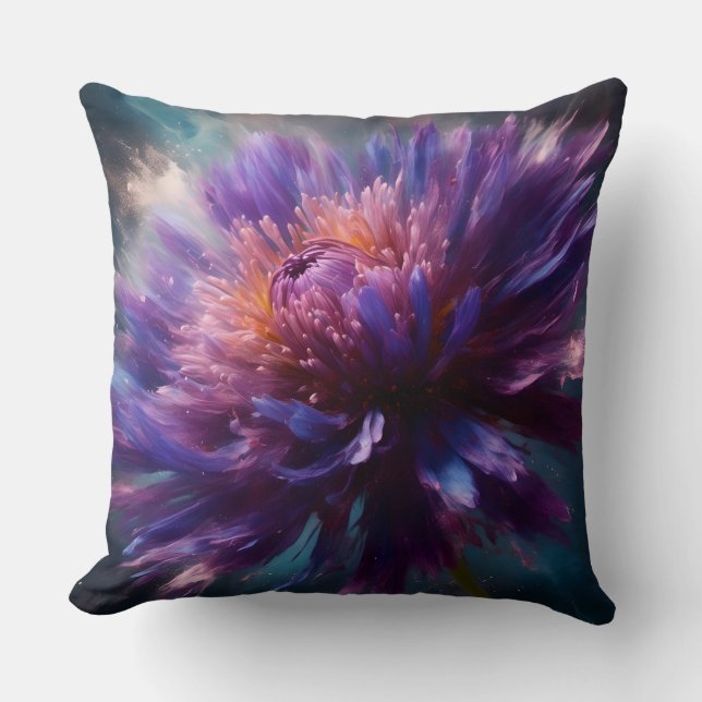 Stark Aster-Blommar Kudde (Framsida)