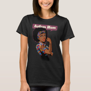Stark autism Mamma-medvetande Afro Mor Black Woma T Shirt