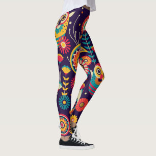 Stark bakgrundsdesign för Uggla Leggings
