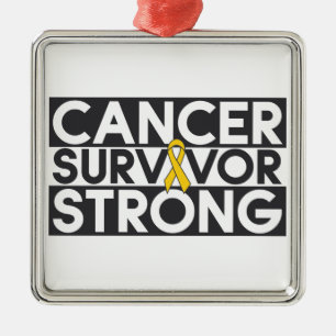 Stark barndomcanceröverlevande julgransprydnad metall