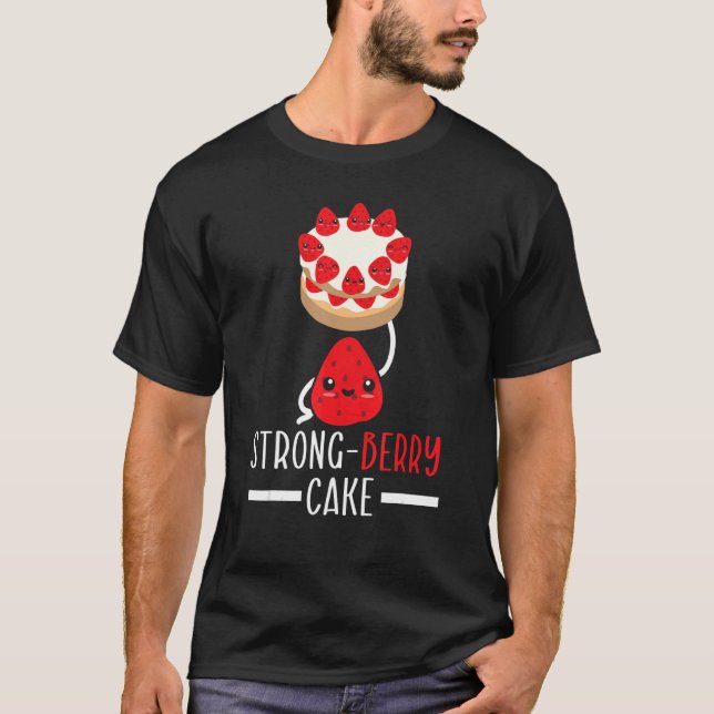 Stark Berry Cake Weightlifter Strawberry Picking T Shirt (Framsida)