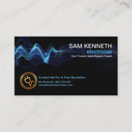 Stark, blå, hemreparationsladdare visitkort