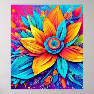 Stark Blommigt Artwork Poster