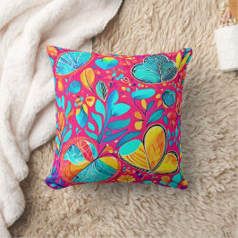 Stark Blommigt Heart Art Art Kudde