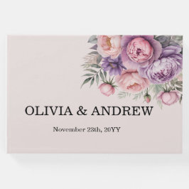 Stark Blommigt Theckes Guest Bok för Bröllop