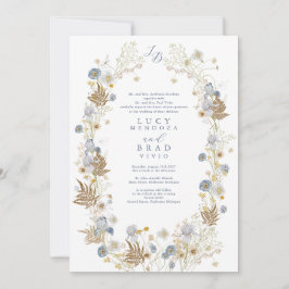Stark bröllopskort för ram i blommigt inbjudningar