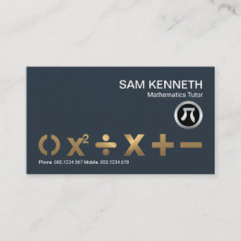 Stark Bronze Math Symbols Mathematics Tutor Visitkort