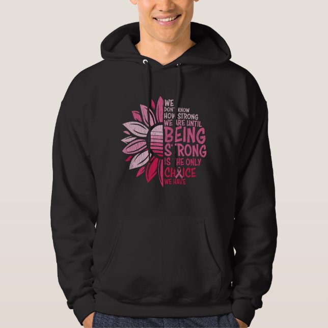Stark bröstcancermedvetenhet Solros Hoodie (Framsida)