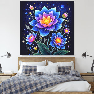 Stark Cosmic Blommigt Dreams Design Canvastryck