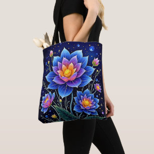Stark Cosmic Blommigt Dreams Design Tygkasse