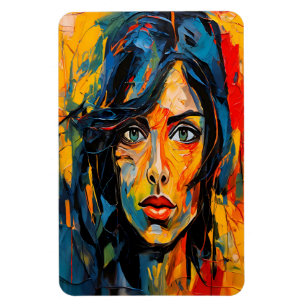 Stark Expressionist Porträtt Abstrakt Art Magnet