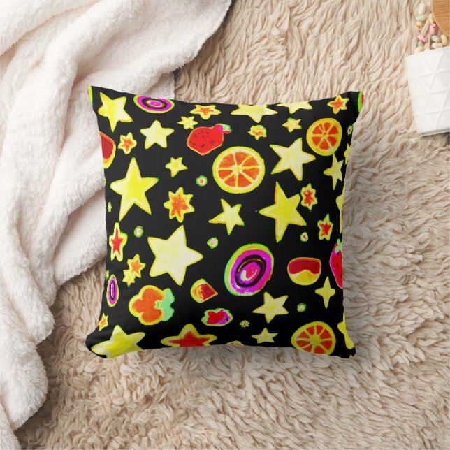 Stark Färg Explosion Fruits Star Mönster Kudde (Filt)