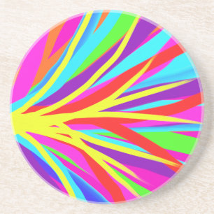 Stark färgfull färgpensel Strokes Girly Art Underlägg Sandsten