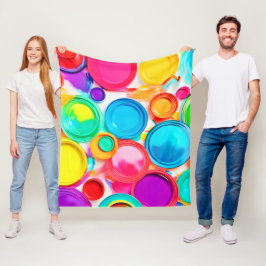 Stark färgpalettkonst fleecefilt