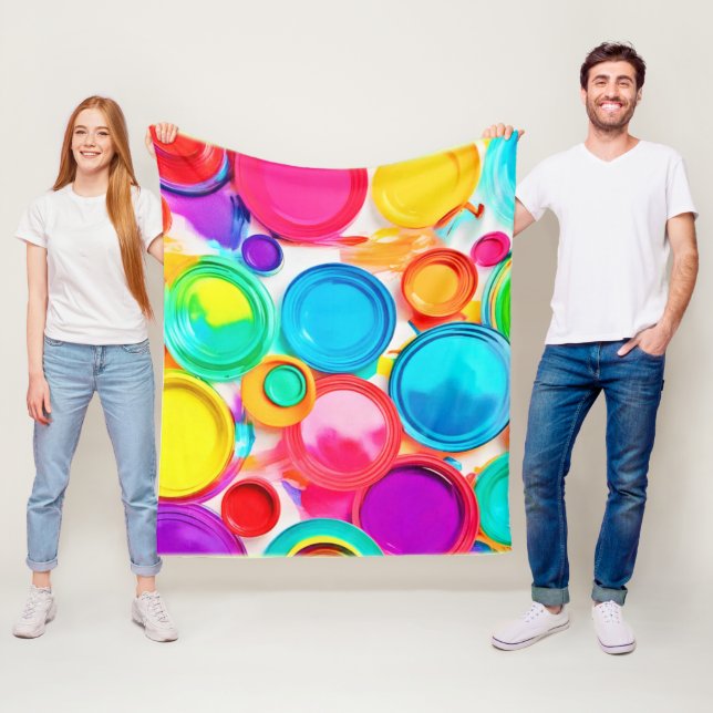 Stark färgpalettkonst fleecefilt (På plats)