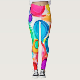 Stark färgpalettkonst leggings