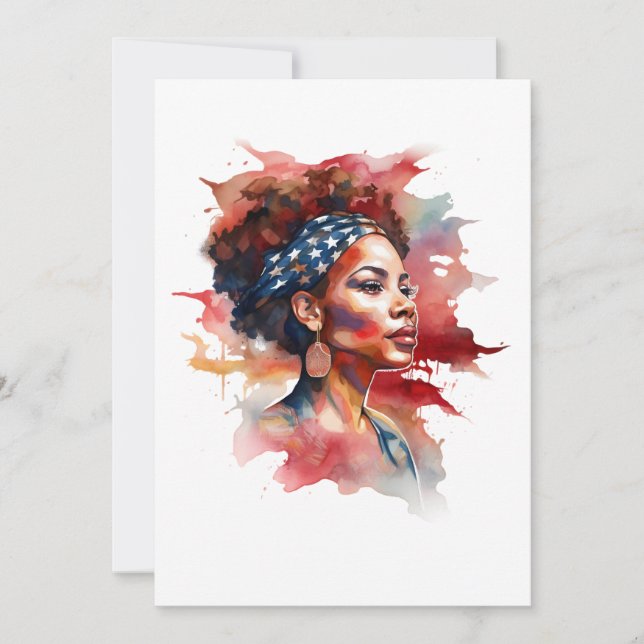 Stark Girl Black History Strong African Inbjudningar (Framsida)