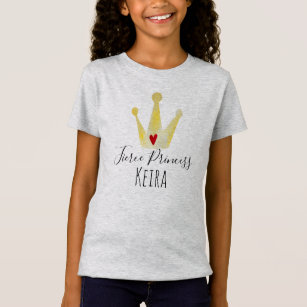 Stark Girl Watercolor Krona Princess med Namn T-shirt