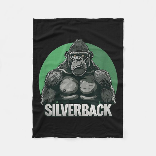 Stark gorilla silverback för apälskare  fleecefilt (Framsidan)
