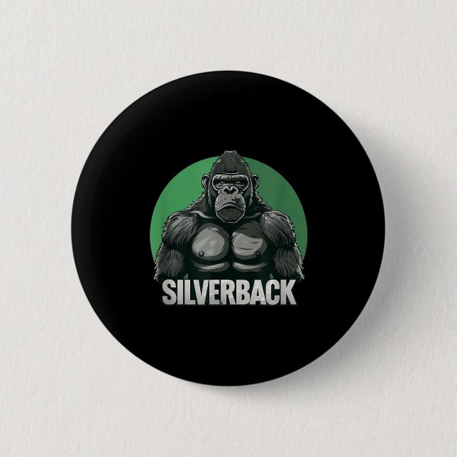 Stark gorilla silverback för apälskare  knapp (Framsida)