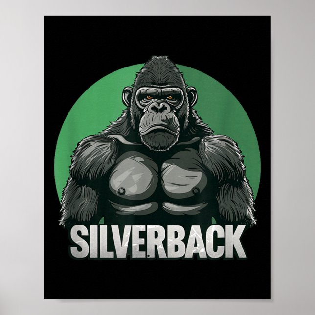 Stark gorilla silverback för apälskare  poster (Framsidan)