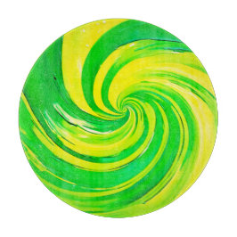 Stark Grönt och Gult Swirl Art