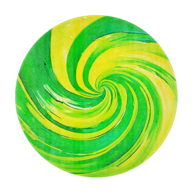 Stark Grönt och Gult Swirl Art (Framsidan)