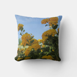 Stark Gult Flower Photo Desert Lantana Bloom Kudde