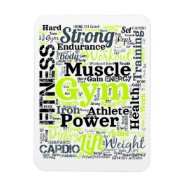 Stark Gymträning Ord Moln Magnet