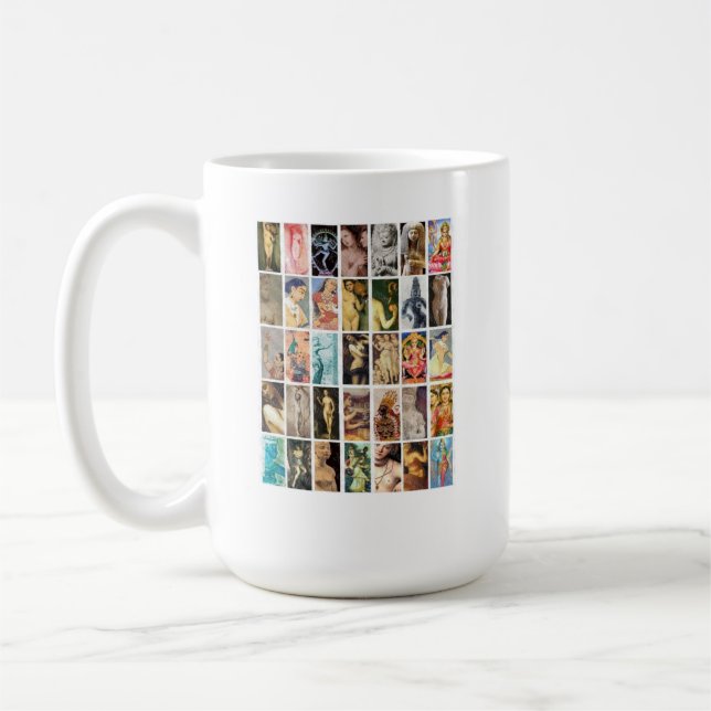 Stark härlig kapabel kvinna av viktmuggen kaffemugg (Vänster)