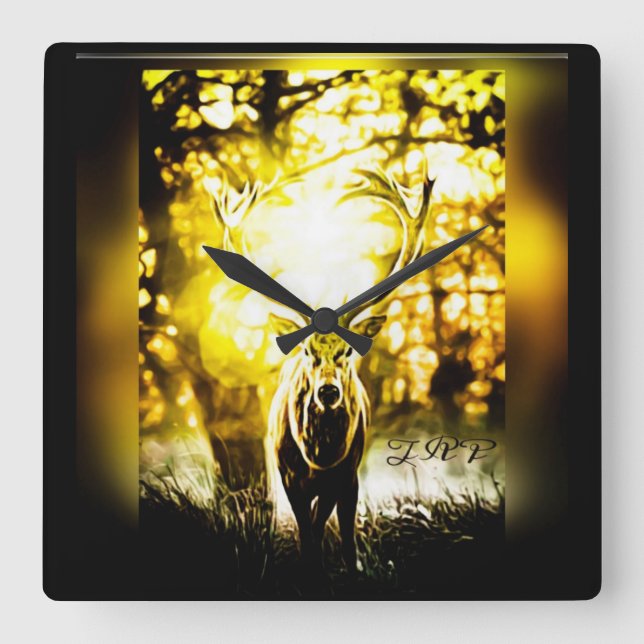 Stark Hjort 01-01 Fyrkantig Klocka (Framsida)