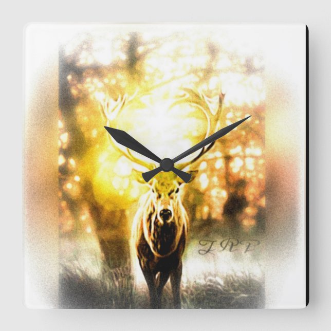 Stark Hjort 01-02 Fyrkantig Klocka (Framsida)
