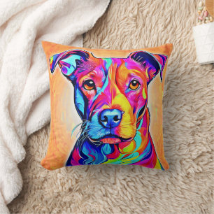 Stark Hund Art: Färgfärg Kudde