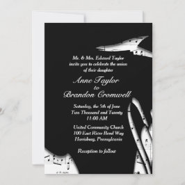 Stark inbjudan till Abstrakt Music Theme Wedding
