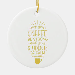 Stark kaffe julgransprydnad keramik