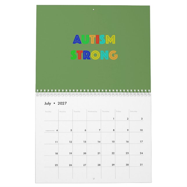 Stark kalender för Autism (Jul 2027)
