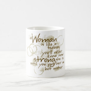Stark kvinna kaffemugg