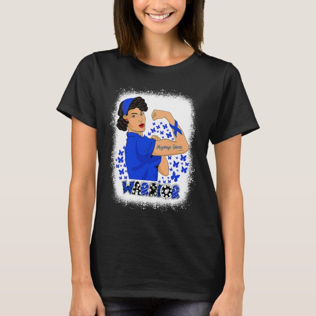 Stark kvinnlig moyamoya Disease Awareness Blue Rib T Shirt (Framsida)