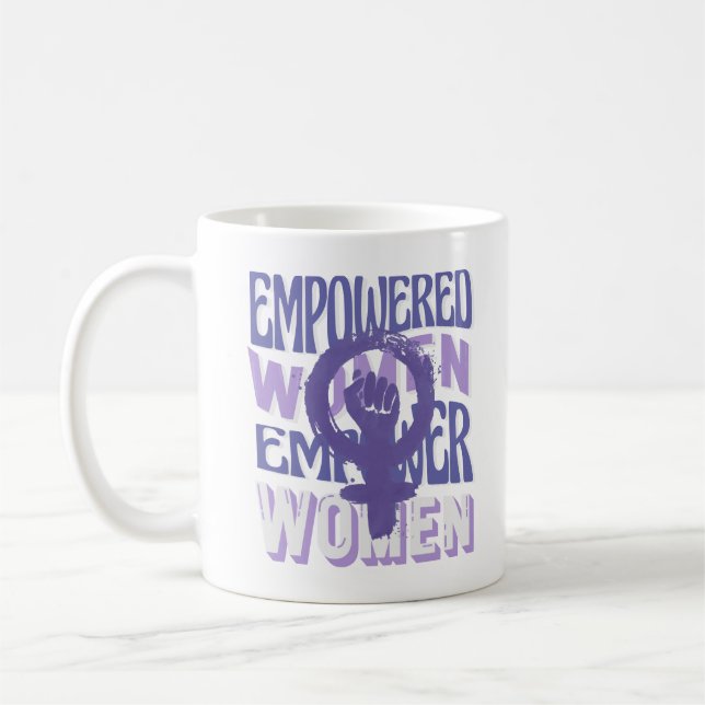 Stärk Kvinnor, Kvinnorsymbol Kvinnodagen Kaffemugg (Vänster)
