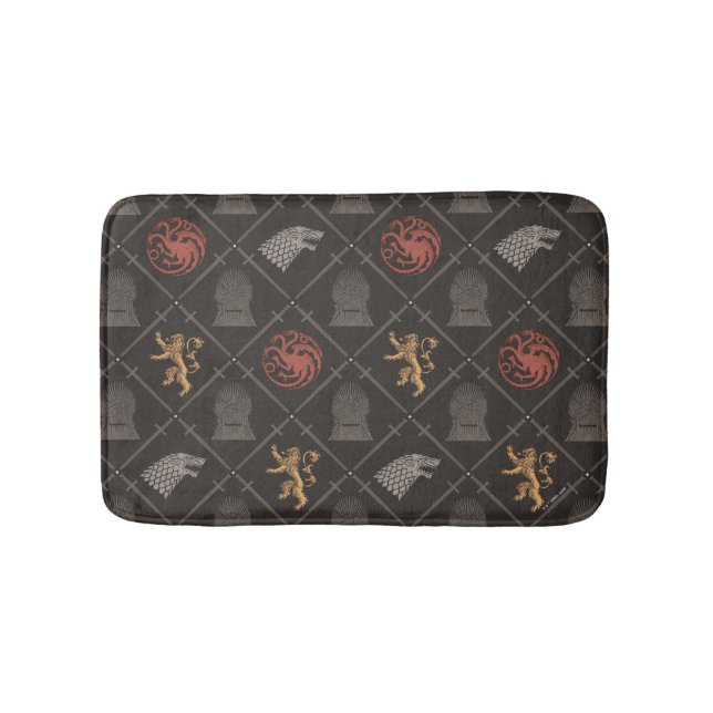 Stark, Lannister, Targaryen, Järn Throne Mönster Badrumsmatta (Framsidan)